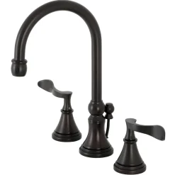 Kingston Brass KS298XCFL-P Century Widespread Bathroom Faucet with Brass Pop-Up