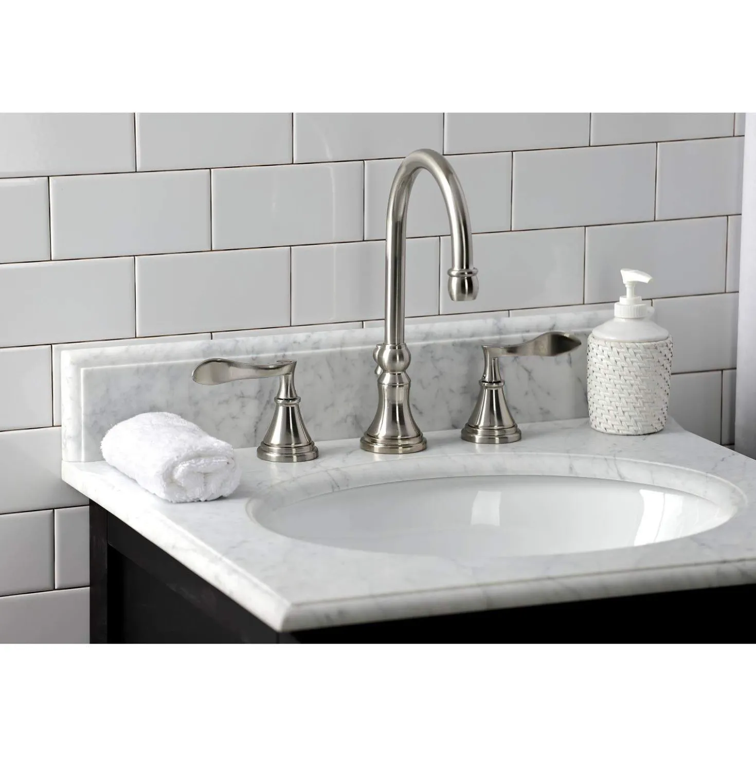 Kingston Brass KS298XCFL-P Century Widespread Bathroom Faucet with Brass Pop-Up