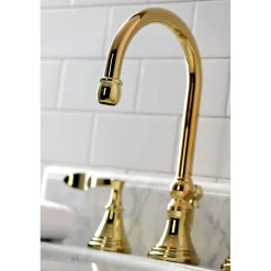 Kingston Brass KS298XCFL-P Century Widespread Bathroom Faucet with Brass Pop-Up
