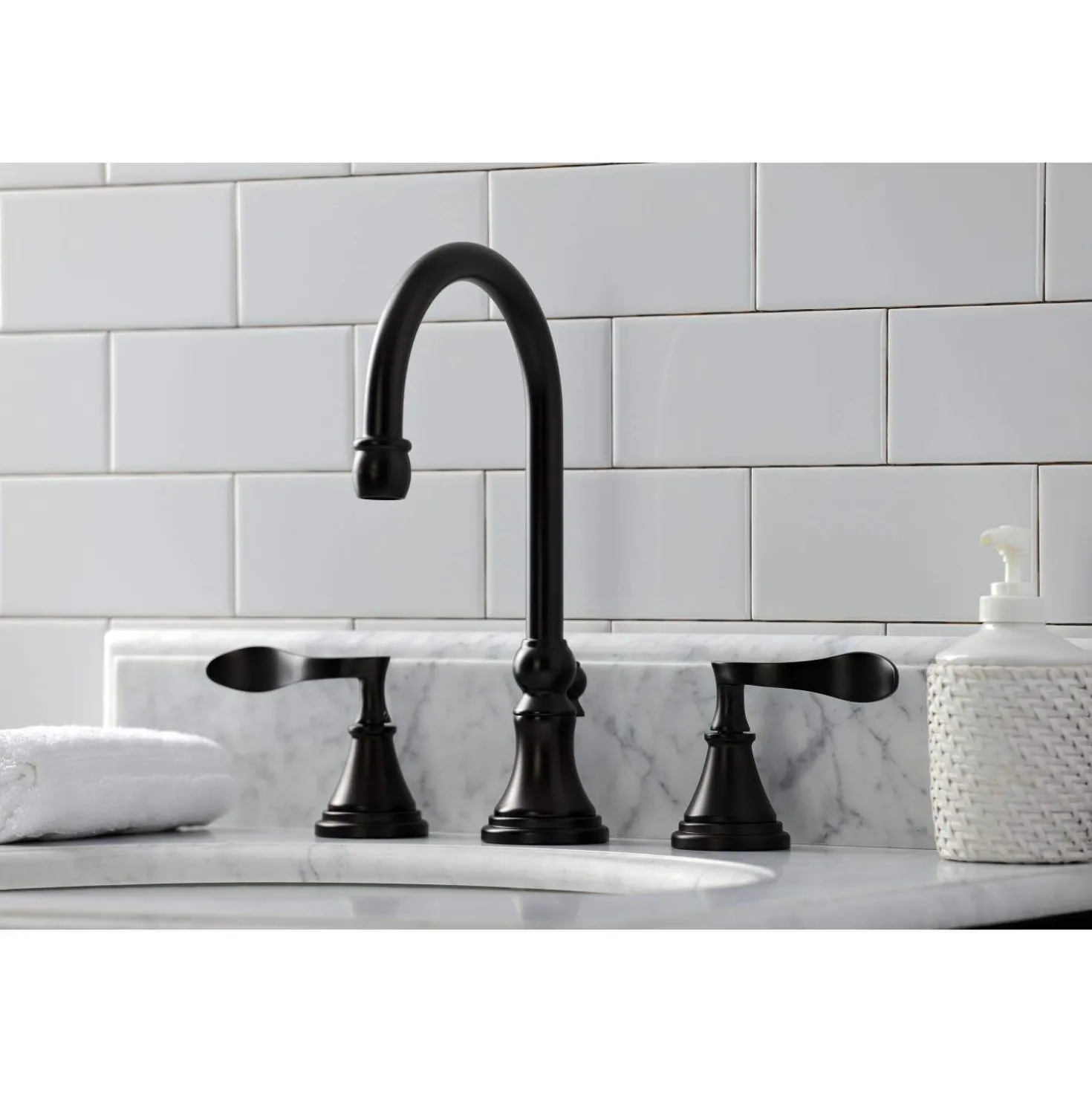 Kingston Brass KS298XCFL-P Century Widespread Bathroom Faucet with Brass Pop-Up