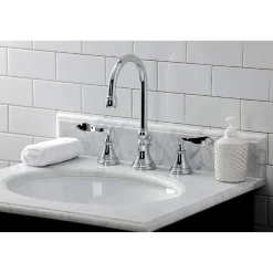 Kingston Brass KS298XCFL-P Century Widespread Bathroom Faucet with Brass Pop-Up