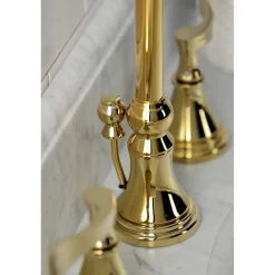 Kingston Brass KS298XCFL-P Century Widespread Bathroom Faucet with Brass Pop-Up