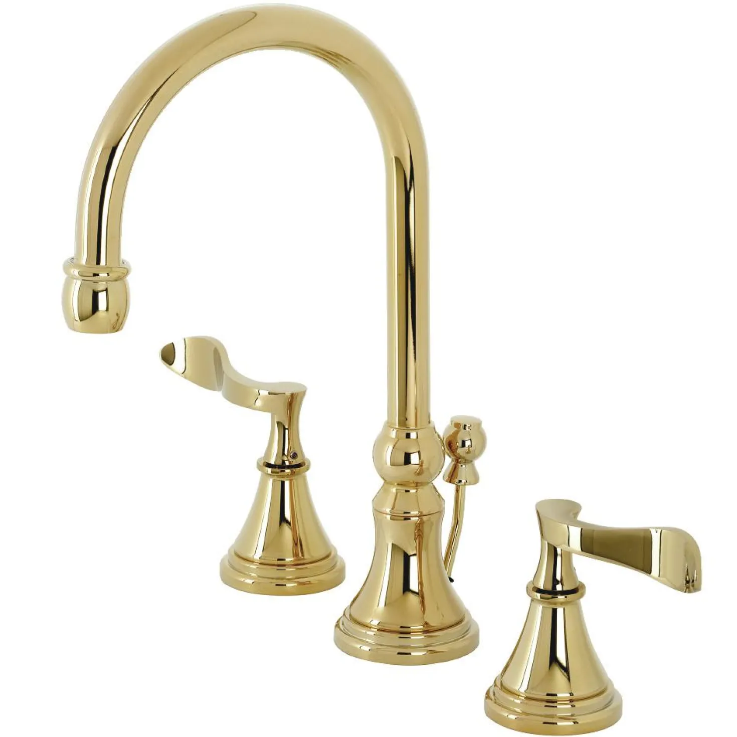 Kingston Brass KS298XCFL-P Century Widespread Bathroom Faucet with Brass Pop-Up