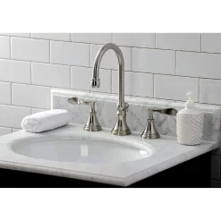 Kingston Brass KS298XCFL-P Century Widespread Bathroom Faucet with Brass Pop-Up