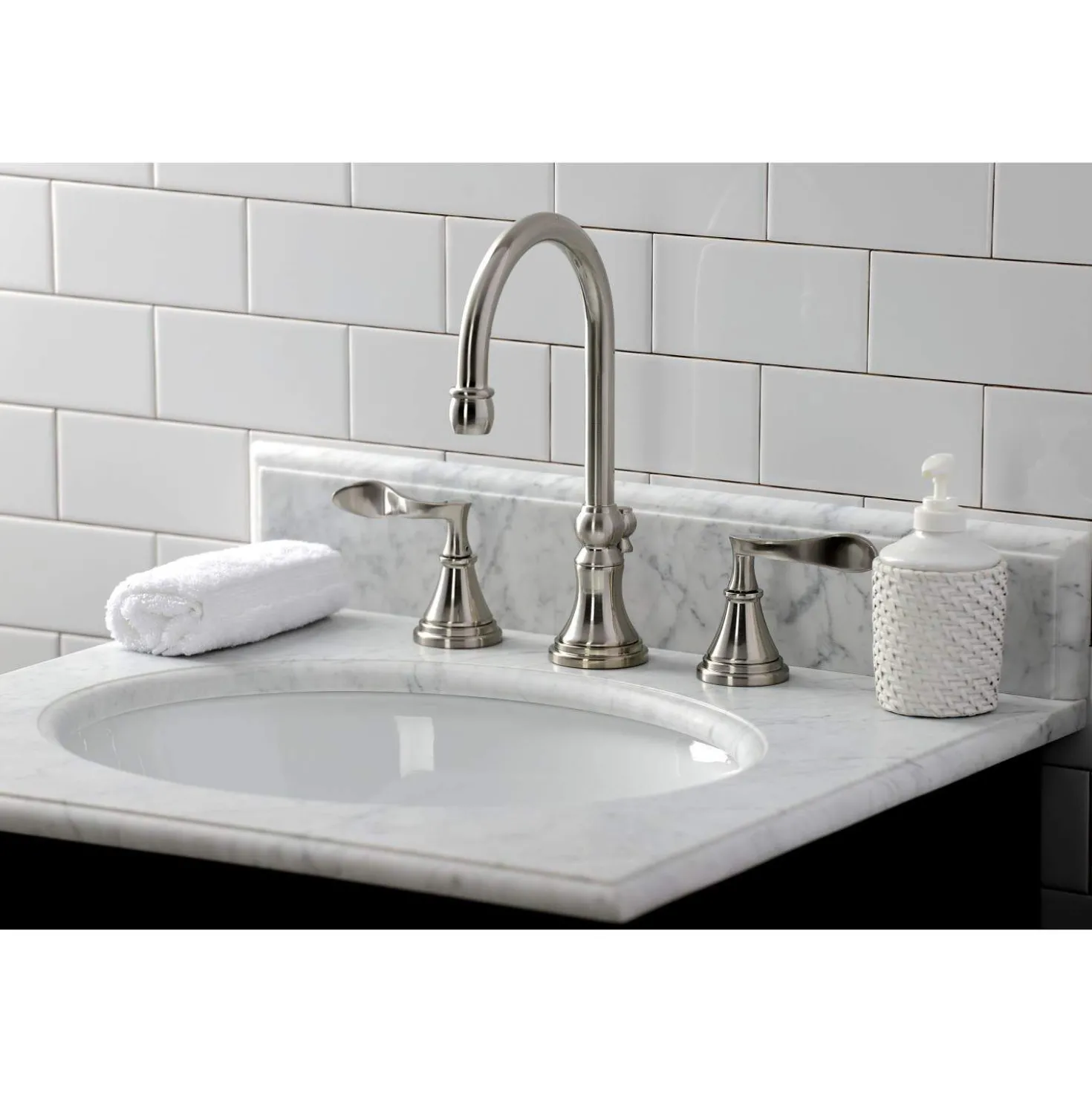Kingston Brass KS298XCFL-P Century Widespread Bathroom Faucet with Brass Pop-Up