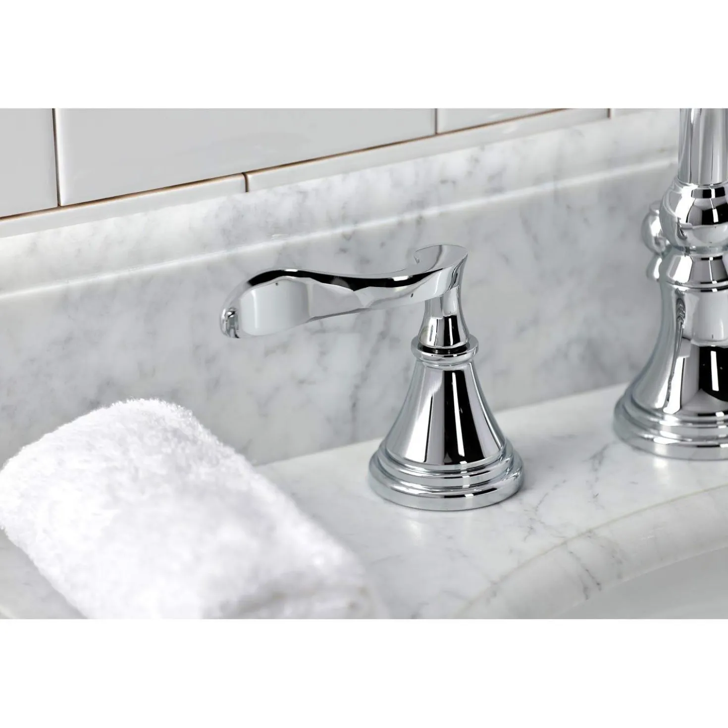 Kingston Brass KS298XCFL-P Century Widespread Bathroom Faucet with Brass Pop-Up