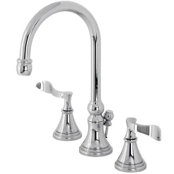 Kingston Brass KS298XCFL-P Century Widespread Bathroom Faucet with Brass Pop-Up