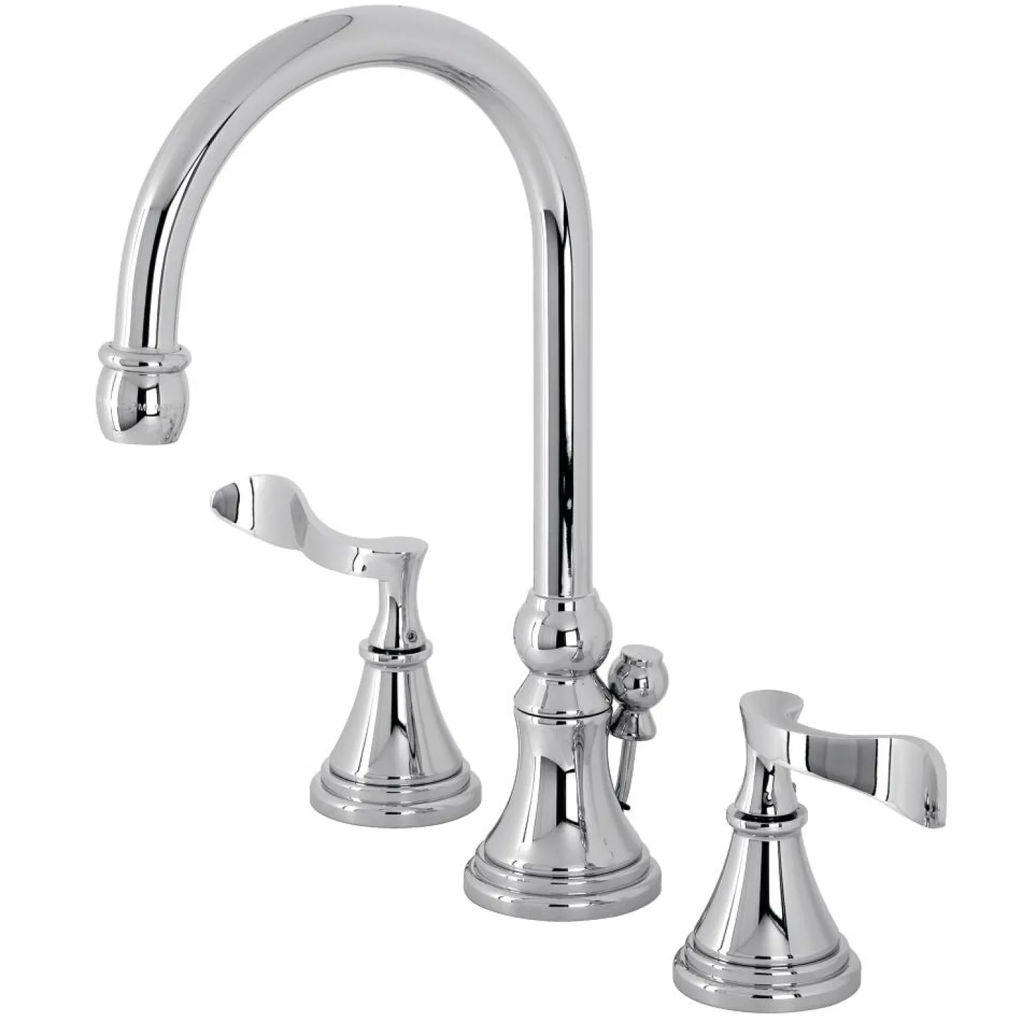Kingston Brass KS298XCFL-P Century Widespread Bathroom Faucet with Brass Pop-Up