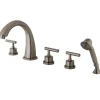 Kingston Brass KS236X5CML-P Roman Tub Faucet with Hand Shower in Brushed Nickel