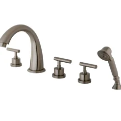 Kingston Brass KS236X5CML-P Roman Tub Faucet with Hand Shower in Brushed Nickel