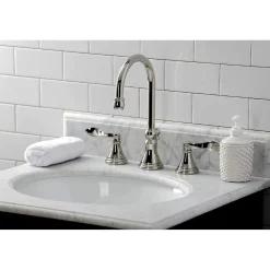 Kingston Brass KS298XDFL-P NuFrench Widespread Bathroom Faucet with Brass Pop-Up