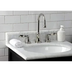 Kingston Brass KS298XDFL-P NuFrench Widespread Bathroom Faucet with Brass Pop-Up