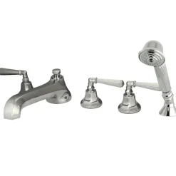 Kingston Brass KS430X5HL-P Roman Lever Handles Tub Faucet with Hand Shower