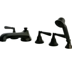 Kingston Brass KS430X5HL-P Roman Lever Handles Tub Faucet with Hand Shower