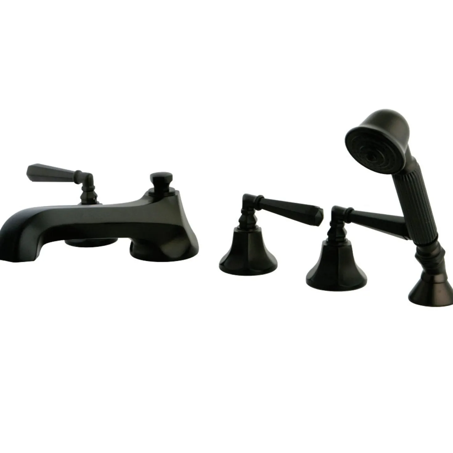 Kingston Brass KS430X5HL-P Roman Lever Handles Tub Faucet with Hand Shower