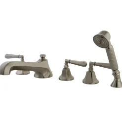 Kingston Brass KS430X5HL-P Roman Lever Handles Tub Faucet with Hand Shower
