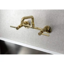 Kingston Brass KS823X-P Concord Two-Handle Wall-Mount Kitchen Faucet
