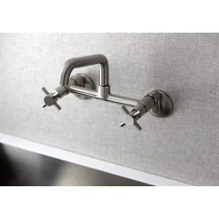Kingston Brass KS423X-P Concord Two-Handle Wall-Mount Kitchen Faucet
