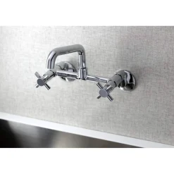 Kingston Brass KS423X-P Concord Two-Handle Wall-Mount Kitchen Faucet