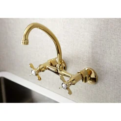Kingston Brass KS114X-P Essex Two Handle Wall Mount Kitchen Faucet