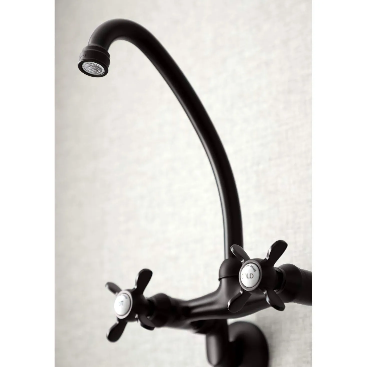 Kingston Brass KS114X-P Essex Two Handle Wall Mount Kitchen Faucet