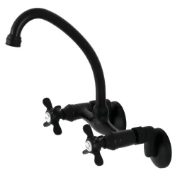 Kingston Brass KS114X-P Essex Two Handle Wall Mount Kitchen Faucet