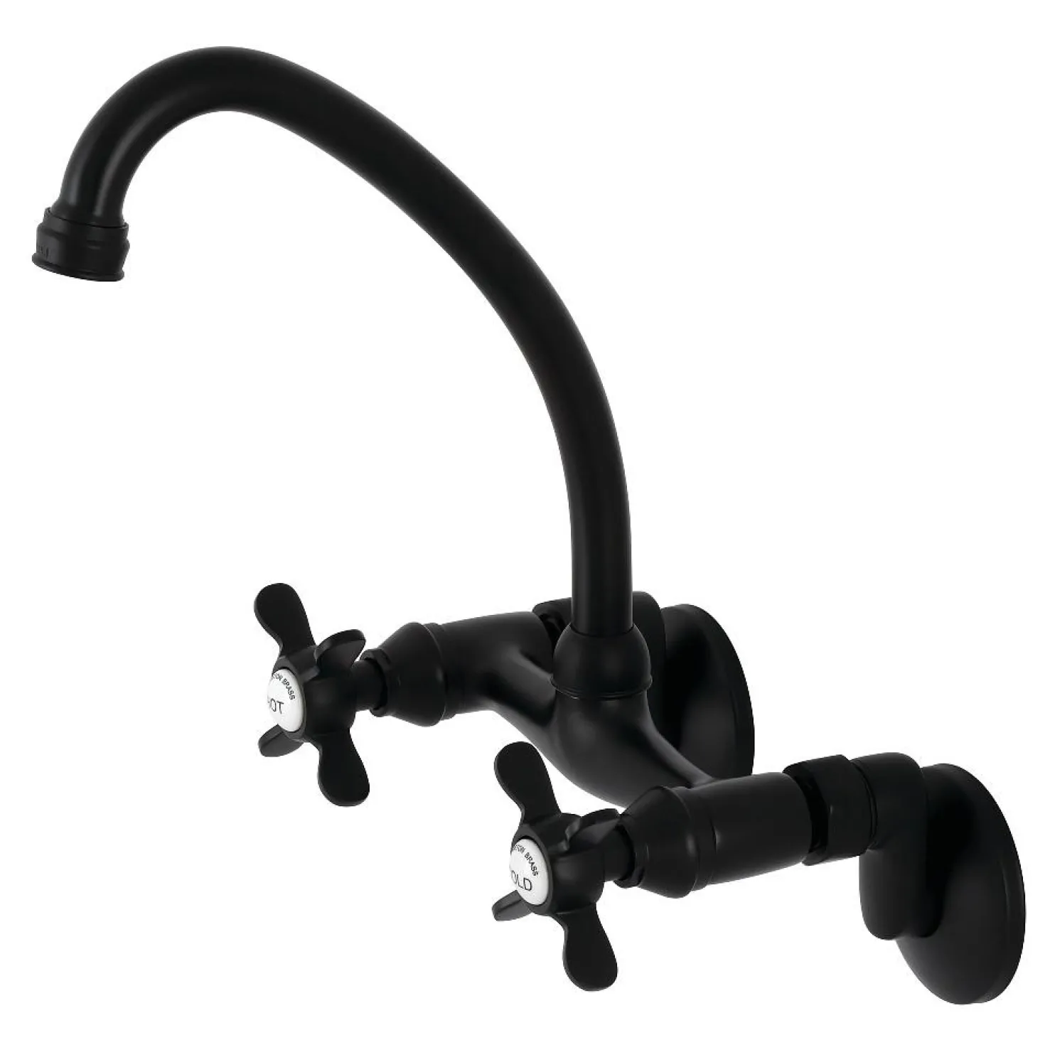 Kingston Brass KS114X-P Essex Two Handle Wall Mount Kitchen Faucet