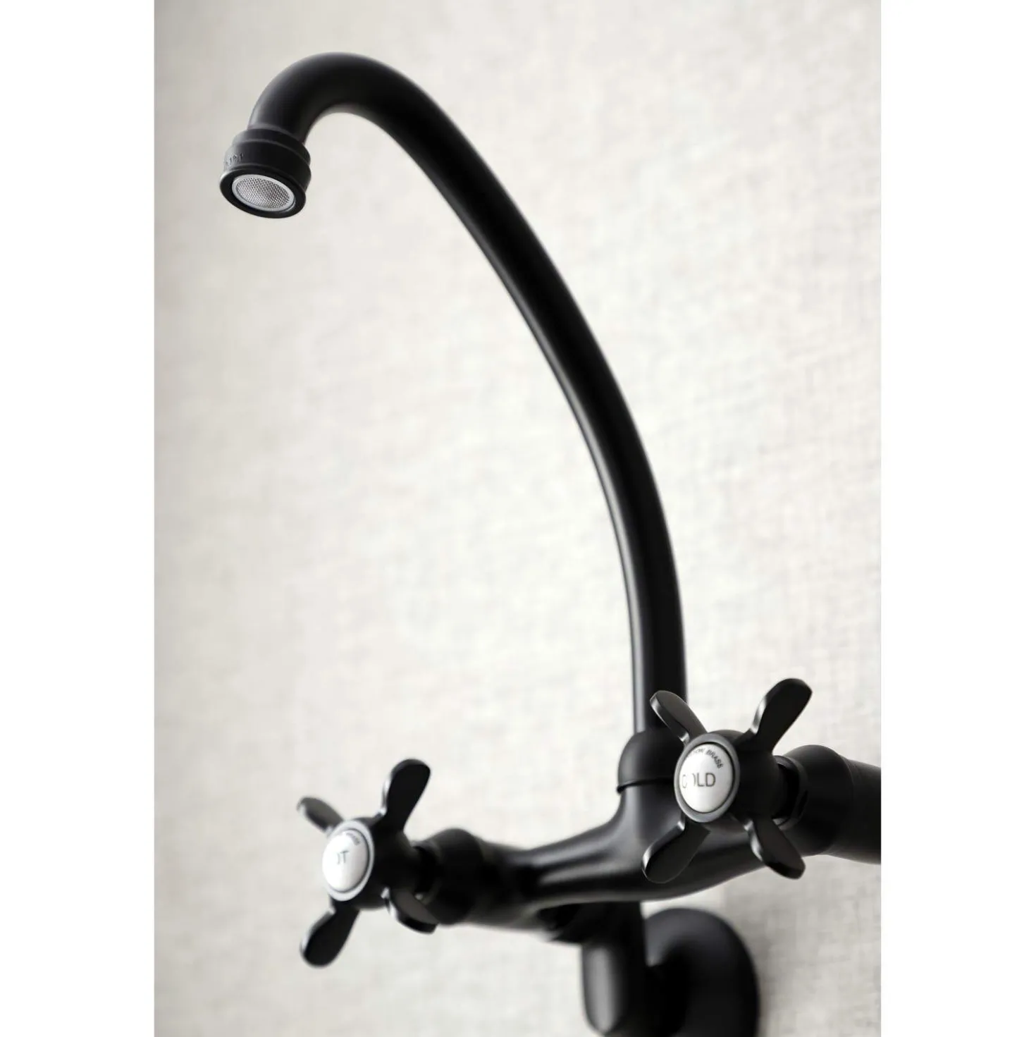 Kingston Brass KS114X-P Essex Two Handle Wall Mount Kitchen Faucet