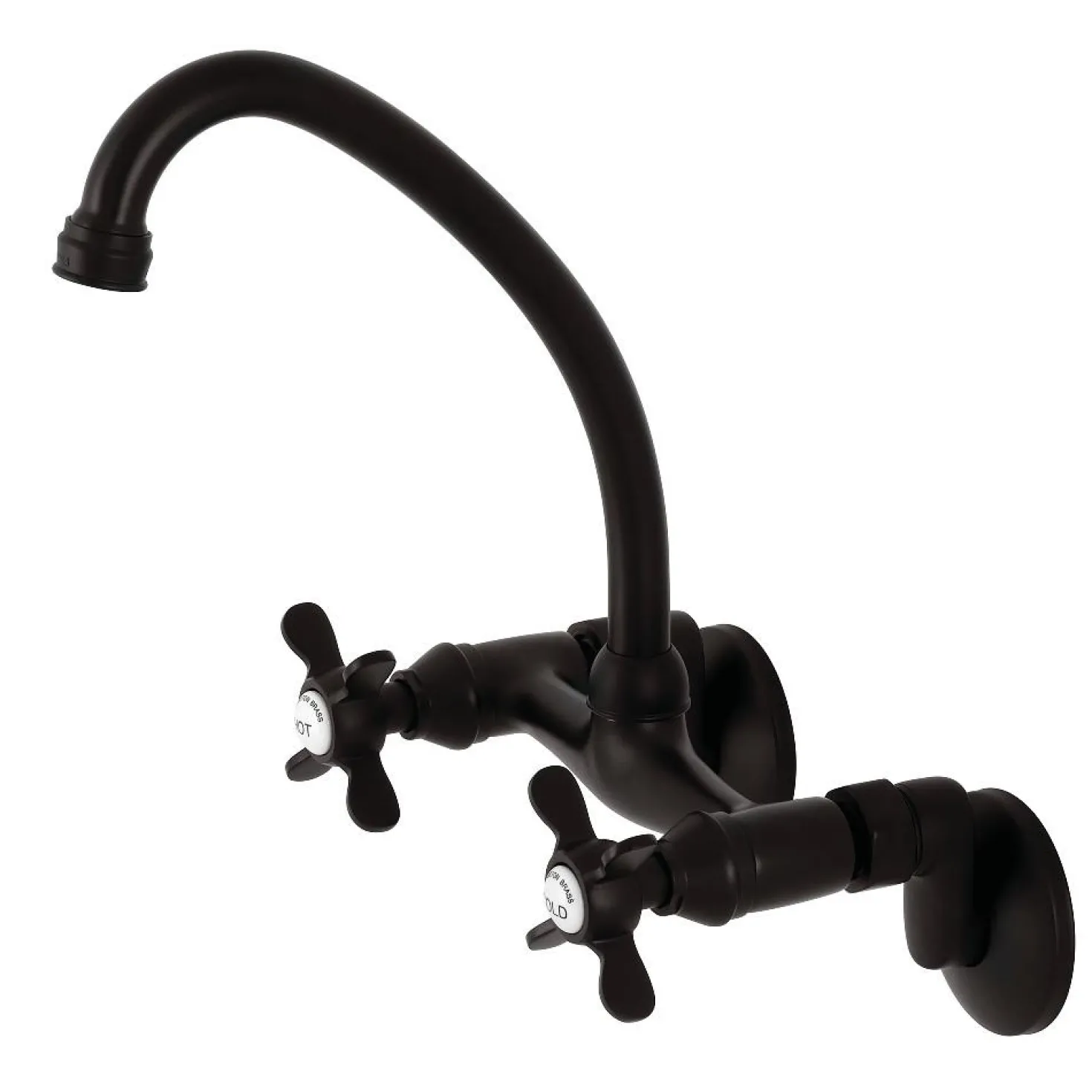 Kingston Brass KS114X-P Essex Two Handle Wall Mount Kitchen Faucet