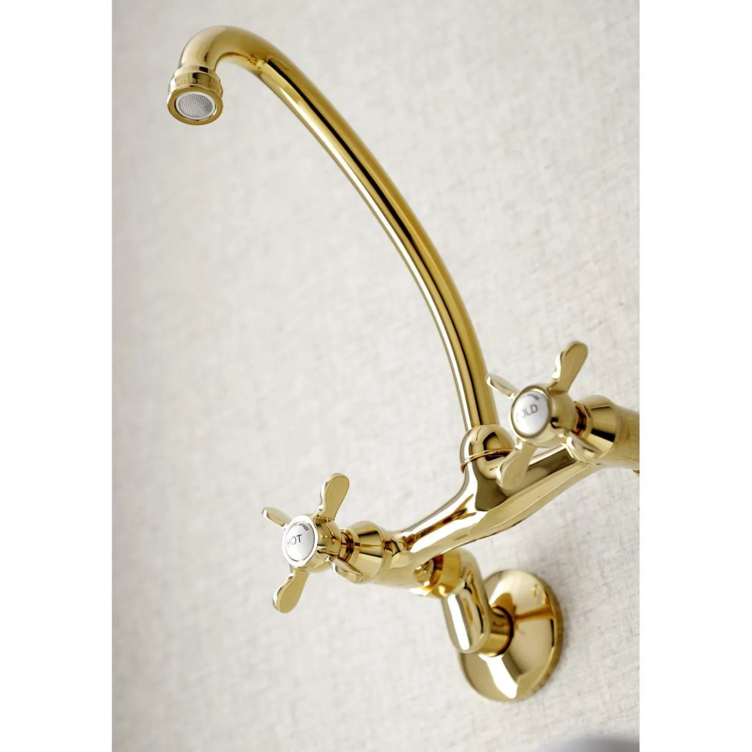 Kingston Brass KS114X-P Essex Two Handle Wall Mount Kitchen Faucet