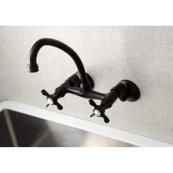 Kingston Brass KS114X-P Essex Two Handle Wall Mount Kitchen Faucet