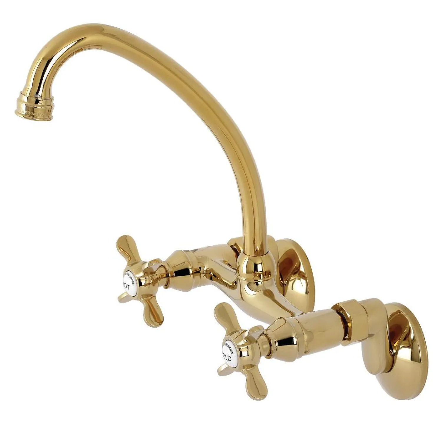 Kingston Brass KS114X-P Essex Two Handle Wall Mount Kitchen Faucet