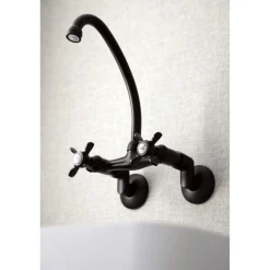 Kingston Brass KS114X-P Essex Two Handle Wall Mount Kitchen Faucet