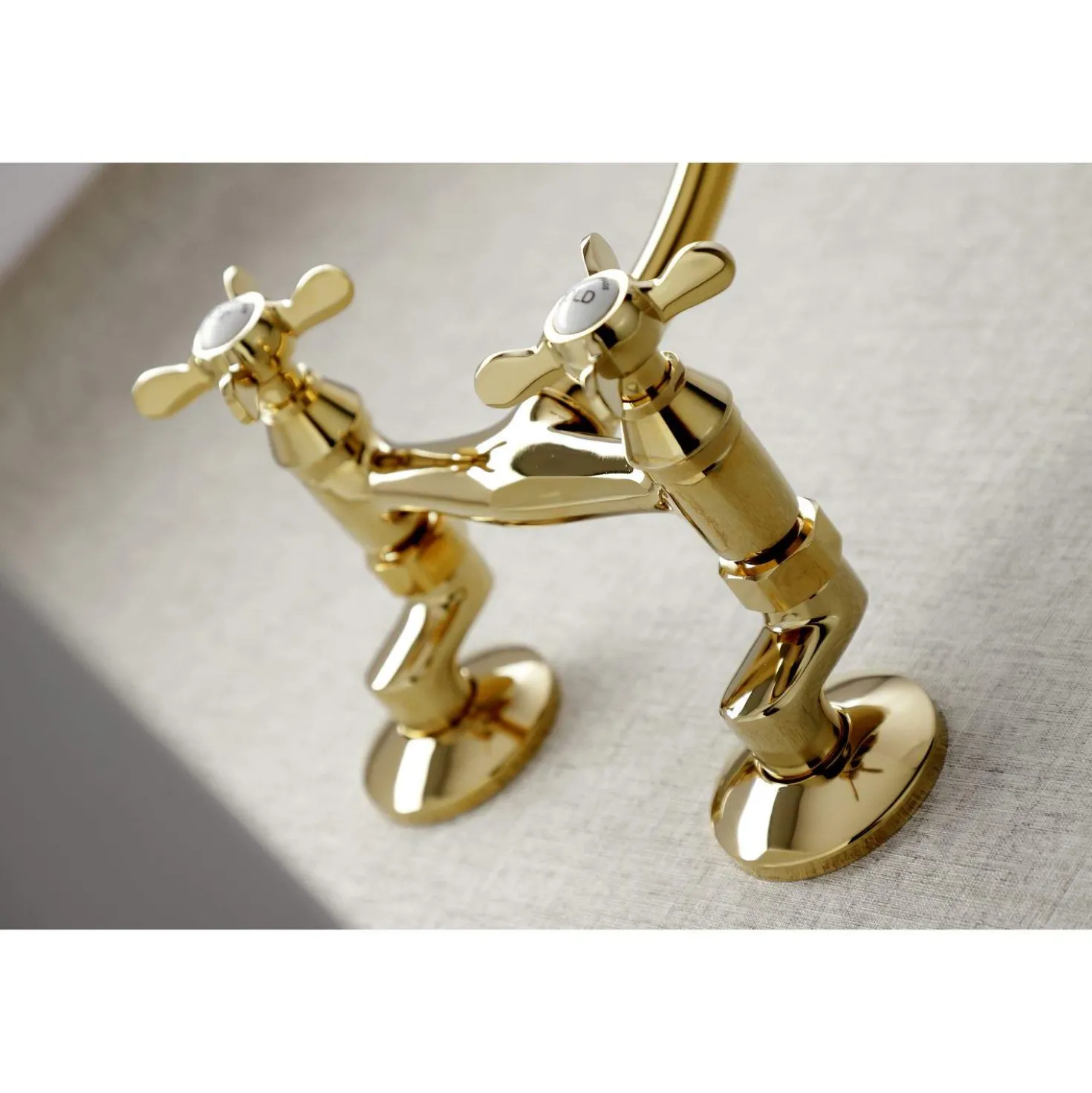 Kingston Brass KS114X-P Essex Two Handle Wall Mount Kitchen Faucet