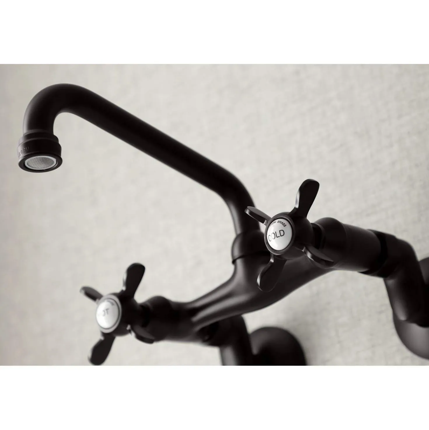 Kingston Brass KS113X-P Essex Two Handle Wall Mount Kitchen Faucet