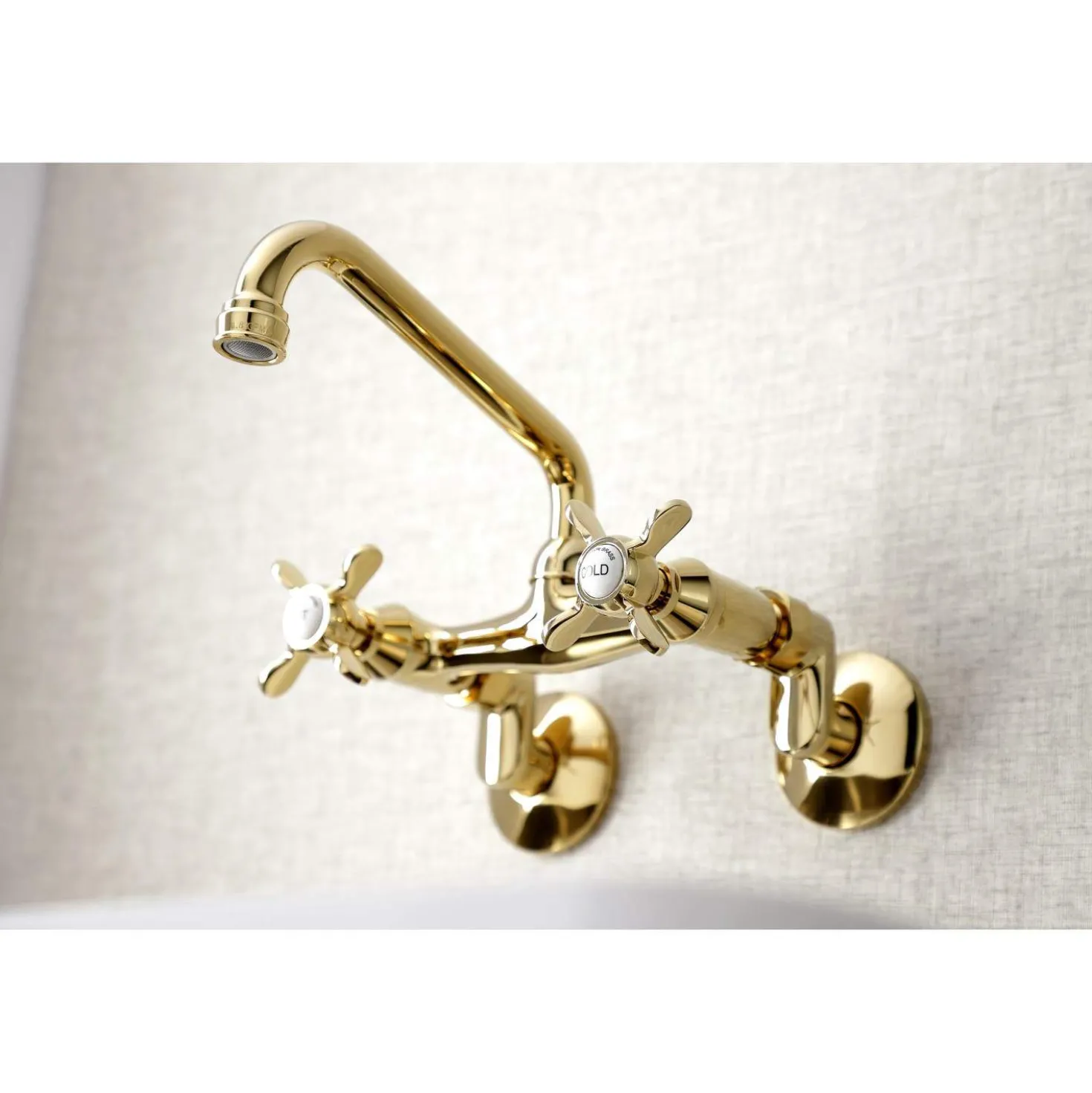 Kingston Brass KS113X-P Essex Two Handle Wall Mount Kitchen Faucet