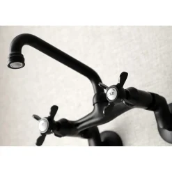 Kingston Brass KS113X-P Essex Two Handle Wall Mount Kitchen Faucet
