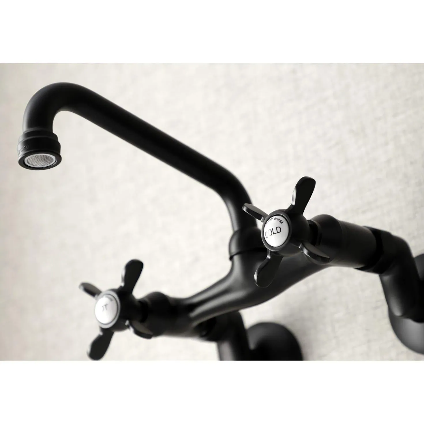 Kingston Brass KS113X-P Essex Two Handle Wall Mount Kitchen Faucet