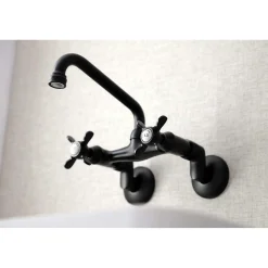 Kingston Brass KS113X-P Essex Two Handle Wall Mount Kitchen Faucet
