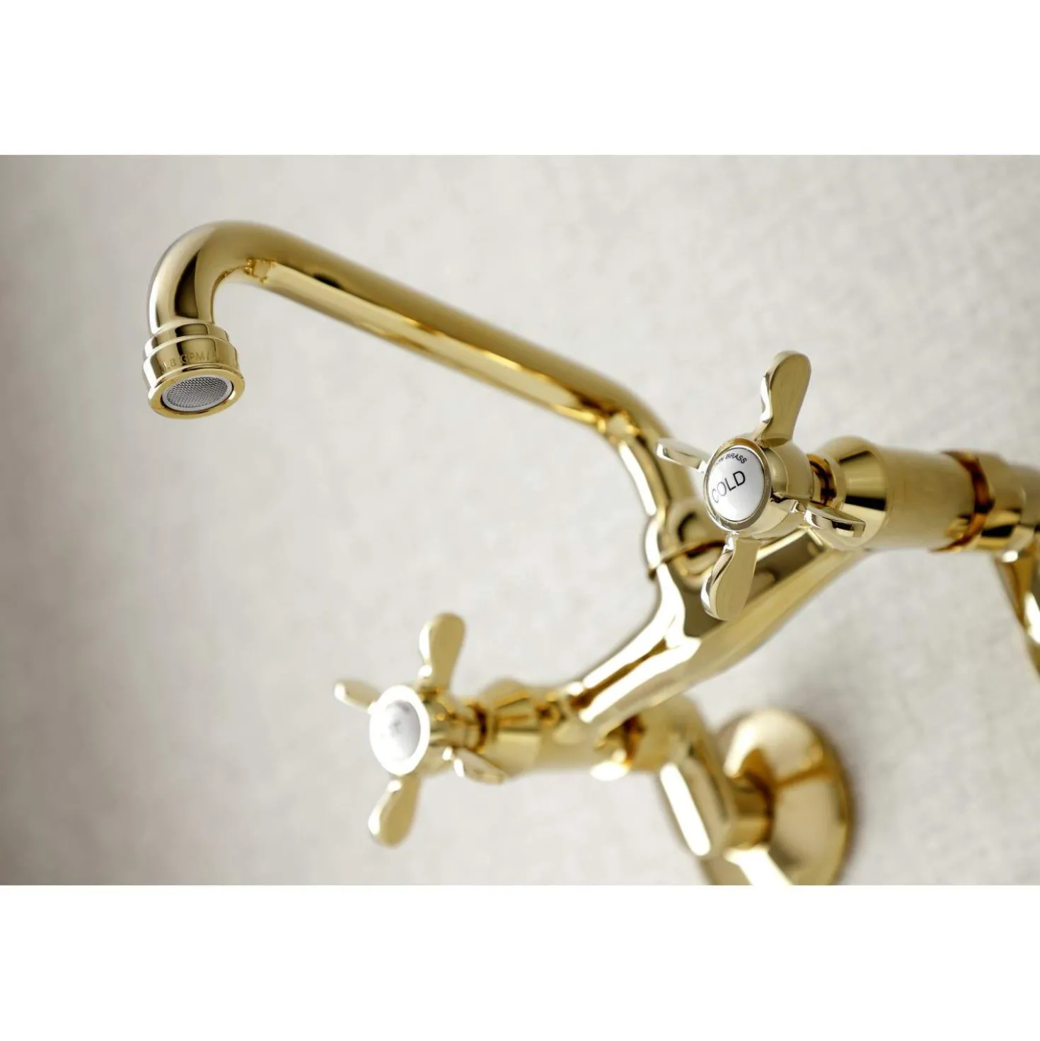 Kingston Brass KS113X-P Essex Two Handle Wall Mount Kitchen Faucet