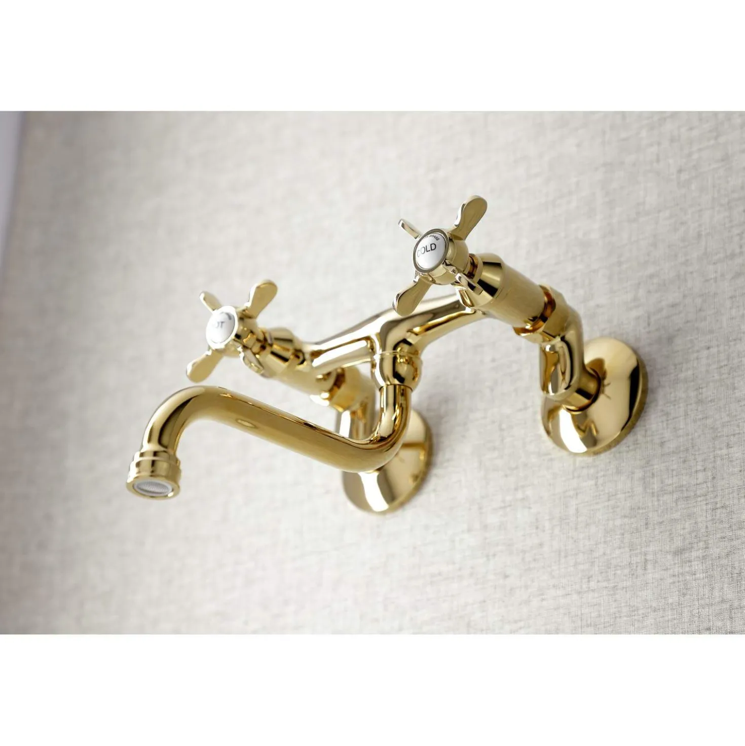 Kingston Brass KS116X-P Essex Two Handle Wall Mount Bathroom Faucet