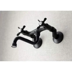 Kingston Brass KS116X-P Essex Two Handle Wall Mount Bathroom Faucet