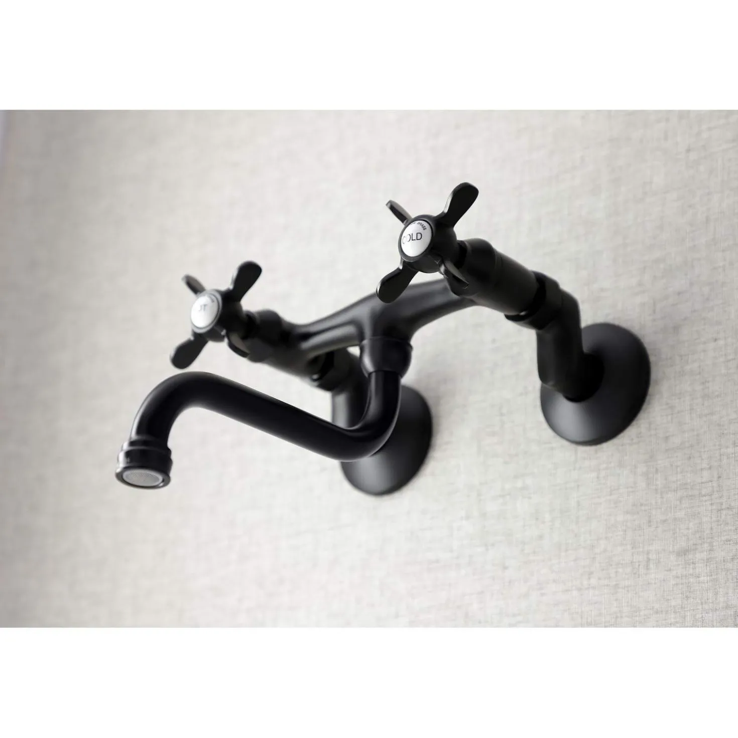 Kingston Brass KS116X-P Essex Two Handle Wall Mount Bathroom Faucet