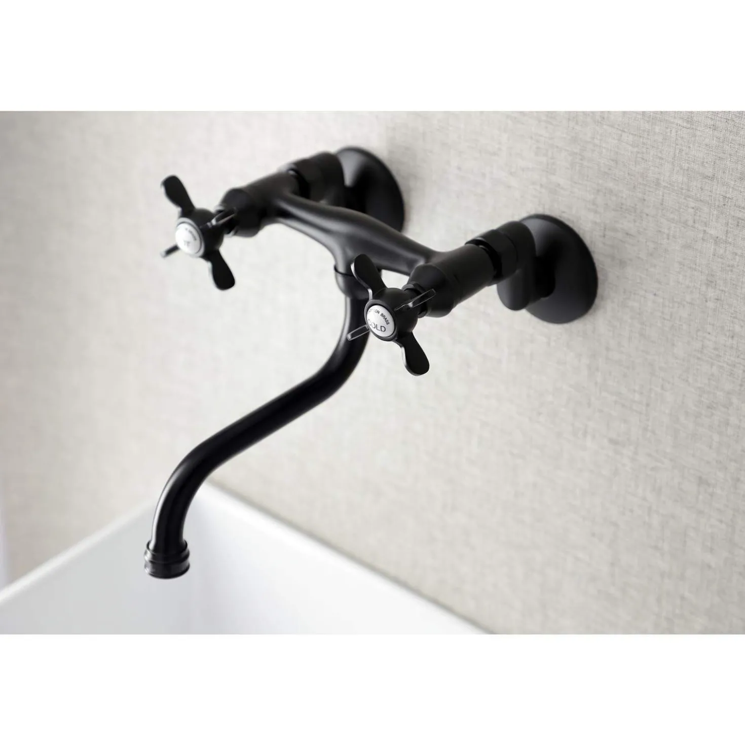 Kingston Brass KS116X-P Essex Two Handle Wall Mount Bathroom Faucet