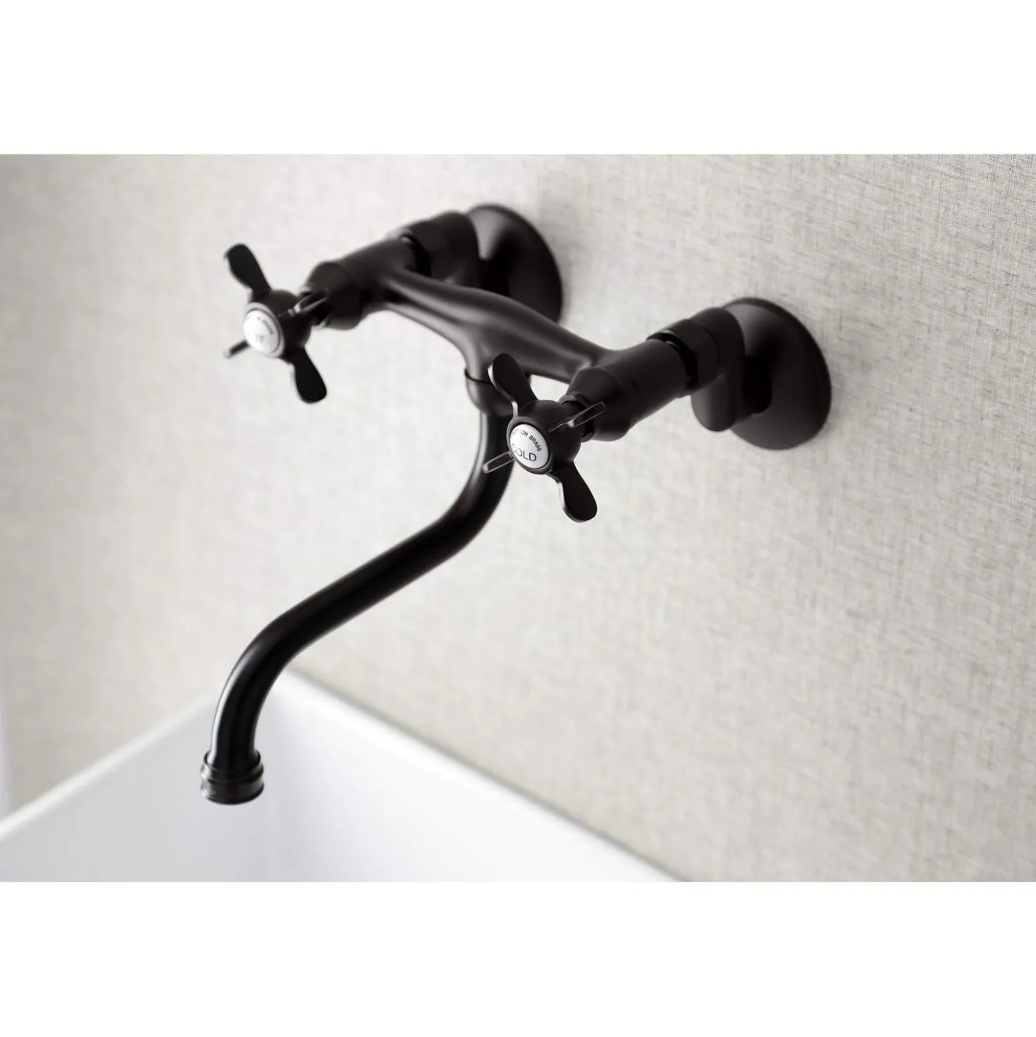 Kingston Brass KS116X-P Essex Two Handle Wall Mount Bathroom Faucet
