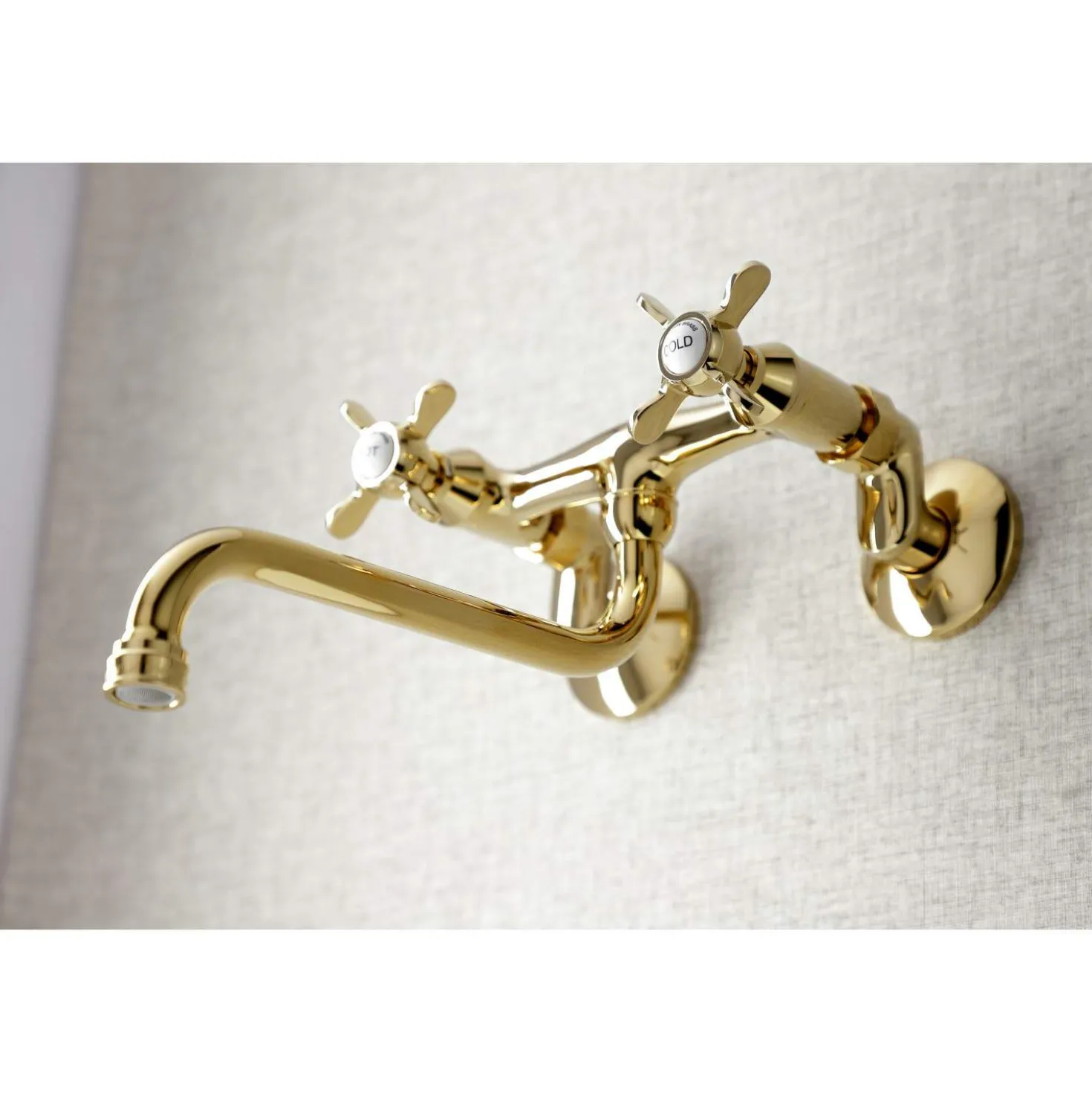 Kingston Brass KS115X-P Essex Two Handle Wall Mount Bathroom Faucet