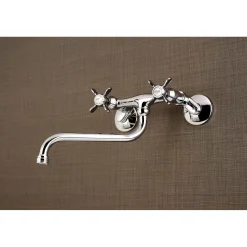 Kingston Brass KS115X-P Essex Two Handle Wall Mount Bathroom Faucet