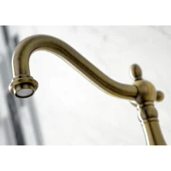 Kingston Brass KS126XPKLBS-P Duchess Wall Mount Bridge Kitchen Faucet with Brass Sprayer
