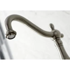 Kingston Brass KS126XPKLBS-P Duchess Wall Mount Bridge Kitchen Faucet with Brass Sprayer