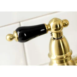 Kingston Brass KS727XPKLBS-P Duchess Bridge Kitchen Faucet with Brass Sprayer